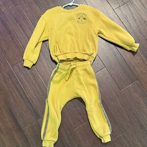 Yellow Kids Sweatpants Set
